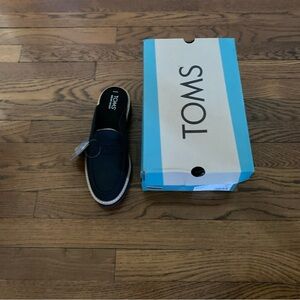 TOMS Women’s Cara Mule Black Leather Slip On Comfort Shoes Size 8 UK 6 EU 38.5